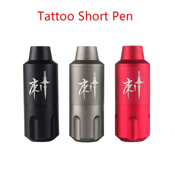 Fornie Mini Tatuaggio a rotazione Penna corta Penna permanente Macchina per permanente Ago per cartucce RCA Connettore Motore Gun 10000 giri / min 3,6 mm Scatta