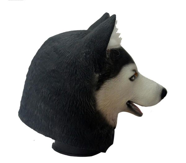 Partymasken lustige Halloween -Trick -Simulation Tier Husky Hundekopf Umweltschutz Material Latex Maske Dekoration 12976896