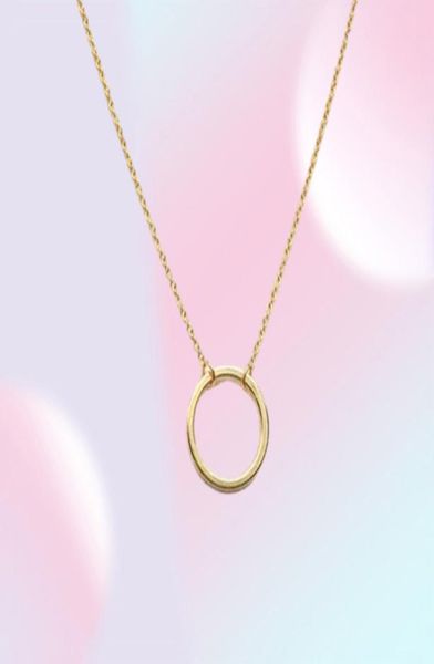 Простые круги подвески ожерелье Вечности колье кармы бесконечное серебряное золото минималистское ювелирное ожерелье Dainty Circle 2681077