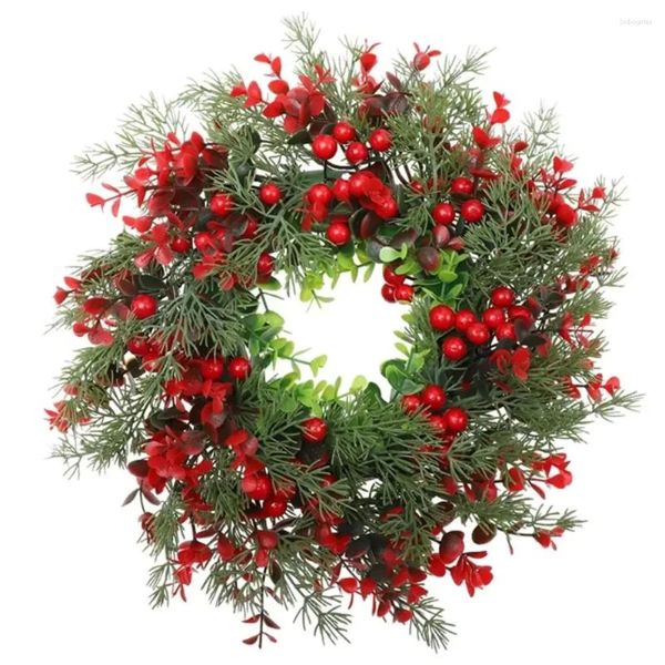 Flores decorativas Christmas Wreaths Artificial Winter Berry Wreath Tree for Doors Decoration Xmas Door Ano Garlands