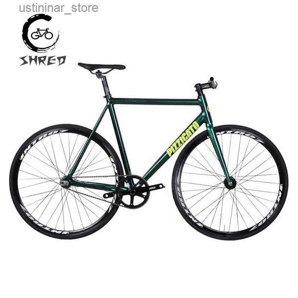 Bicicletas Pizz-Ons Pizz T1 Bicicleta de engrenagem fixa 50cm 52,5cm 55cm 57,5cm Fixie Fixie Speed Racing Bicycles 700C Frame de alumínio incluir freio dianteiro L47