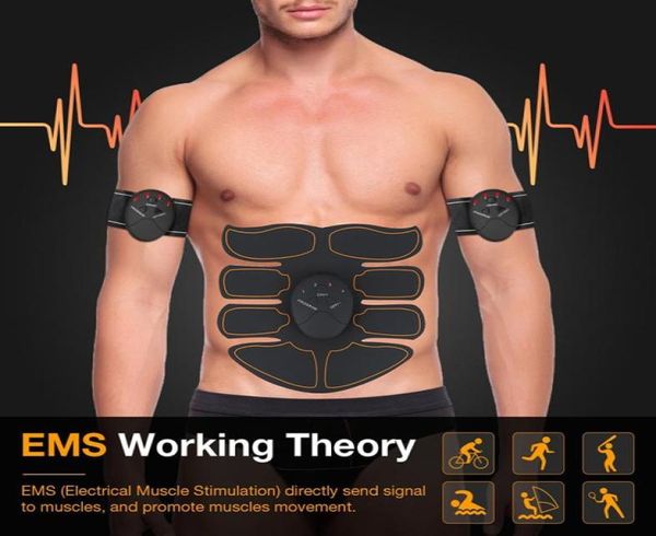 Neue EMS -Bauchmuskel -Trainingstrainer Smart ABS Stimulator Fitness Fitnessstudio ABS Aufkleber PAD Körperverlust Schlampe Massagegerät Unisex1998435