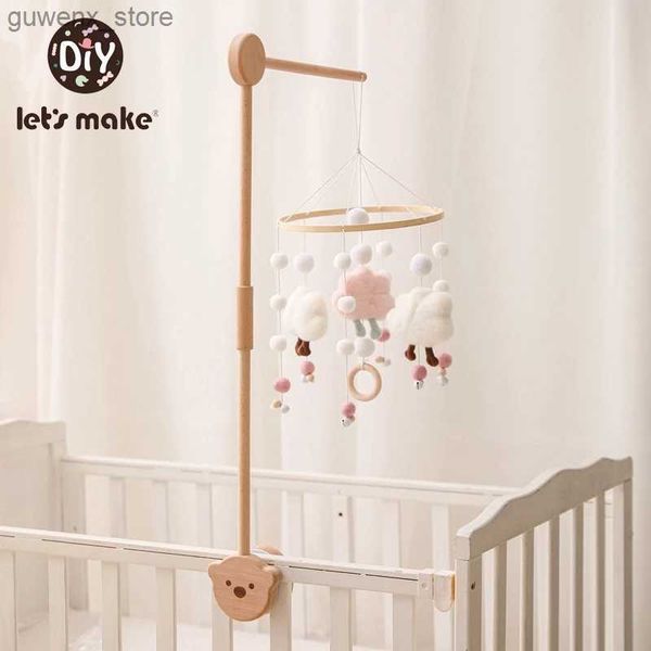 Mobile# Lass uns baby Holzbett Bärenbett Glockenklasse Mobile Hang Rasseln Spielzeugbügel Baby Crib Mobile Bett Glocken Holzspielzeughalter Y240412 machen lassen