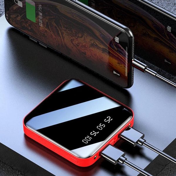 DIY 18650 Power Bank Tragbare Ladepoverbank Mobiltelefon LED Mirror Back Power Bank H Taschenlampe für das Laden von Mobiltelefonen