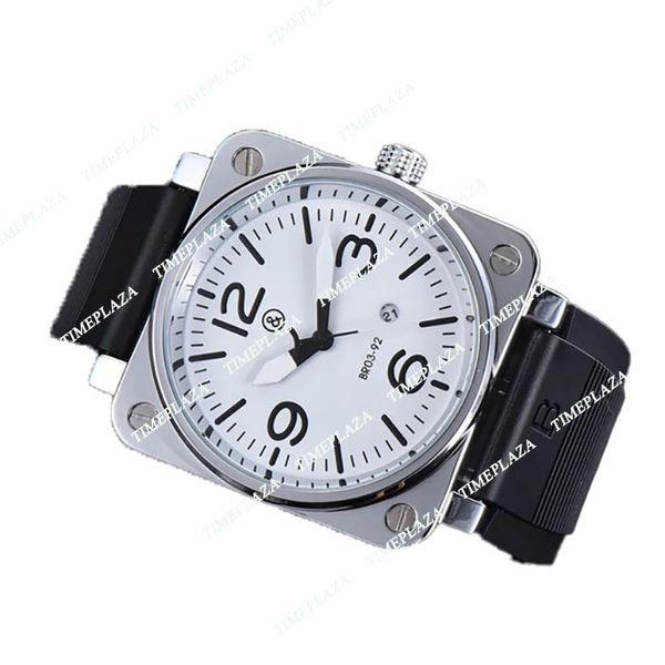2024 Modelo Top Brand Brand Lunhurwatchwatch Rubber Strap Band Bell Bell Multifunction Business Aço inoxidável Caso de aço Ross Ross Square Watch Gift Clock
