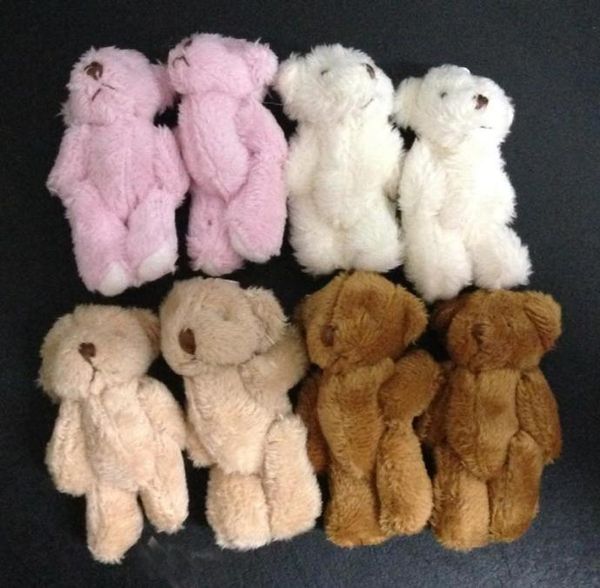 HxltoyStore 6 cm PSH Mini Teddybär Langer Wollwolle kleine Bärengefüllte Tiere Spielzeug Anhänger für Schlüsselkettenbouquet 4Color5363774