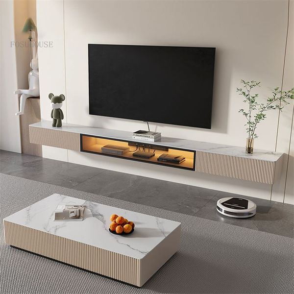 Moderno minimalista Slate suspenso TV Stands Furniture Furniture Luxury Monted TV Cabinet Coffee Table B B