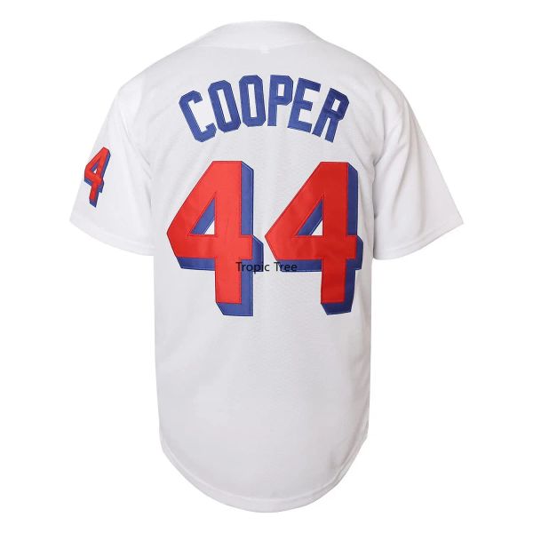 Joe Cooper Jersey 44 Beer League Baseball Jersey Mens Shirt Movie Cosplay Abbigliamento tutti cuciti US US Size Mens S-XXXL White