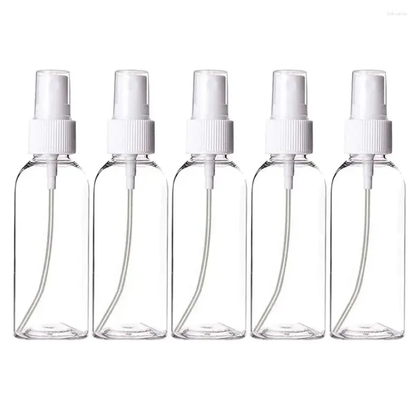 Speicherflaschen 5pcs 10 ml-100ml Mini klares Plastikspray-Travel-Parfüm Atomizer Flasche Nachfüllbar feiner Nebel Flüssigkeitsbehälter