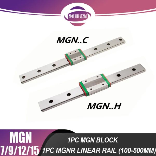 1pc MGNR Miniature Linear Linear + 1pc Lunghezza blocco MGN 100-500mm MGNR7 MGNR9 MGNR12 MGNR15 per la stampante 3D Parte CNC Accessori CNC