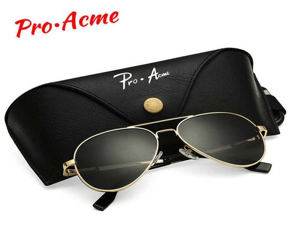 Pro Acme 55mm Pequenos óculos de sol piloto clássicos polarizados para crianças e homens pequenos homens homens espelhos lentes de sol UV400 PA0327A P088690380