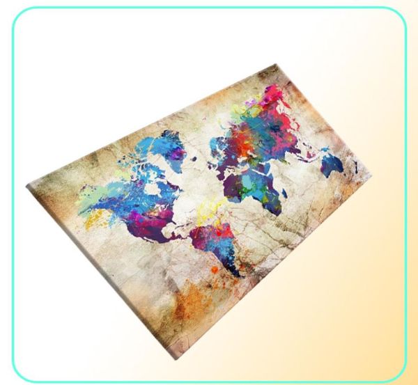 Unfamed 1 Панель Большой HD Printed Print Print Painting World Map Home Colection Pictures для гостиной на стене стены на Canvas5259186