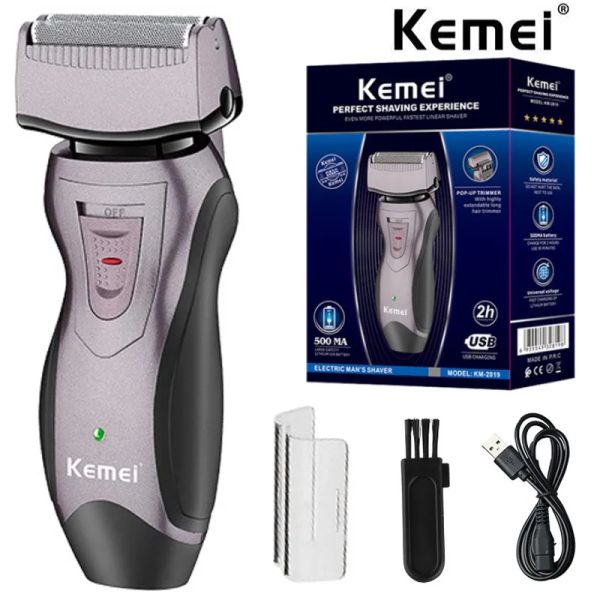 Shavers Kemei Güçlü Şarj Edilebilir Erkekler Tıraş Makinesi Su geçirmez Elektrikli Tıraş Makinesi Sakal Tıraş Alın