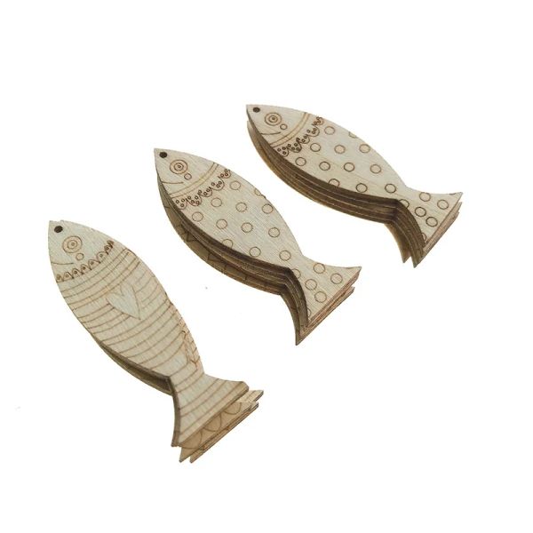 50 шт. 50 мм незаконченные деревянные рыб