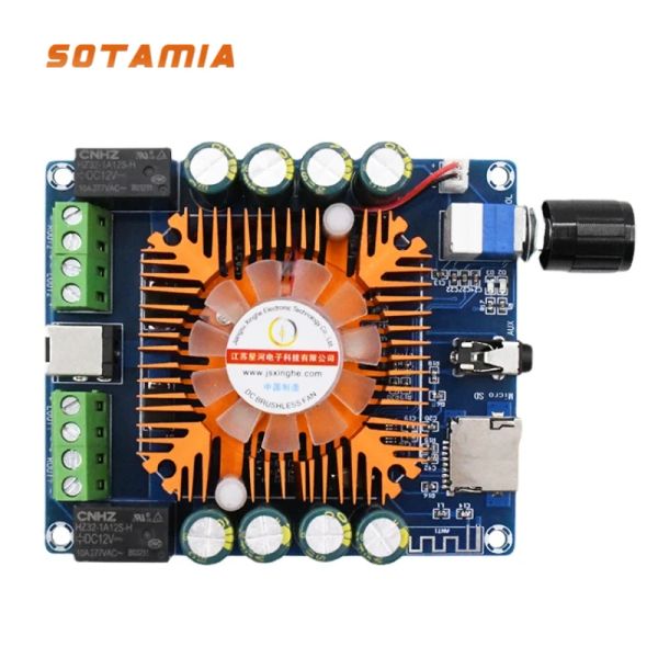 Verstärker Sotamia Bluetooth -Verstärker TDA7388 50WX4 Digital Mini Amp Amplificador TF Card Aux Eingabe HiFi Audio -Verstärker Smart Home