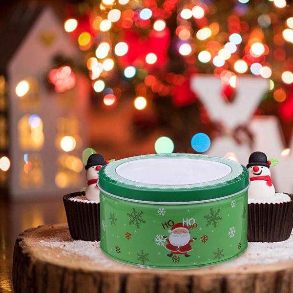 Garrafas de armazenamento jarro de doces de natal o suporte para o presente para a caixa de lixeiras favorece os pequenos contêineres de biscoito lata