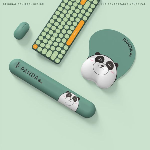 Acessórios panda pulsei -chumbo -teclado tapete mouse padrinho de desenho animado Acessórios para computadores de computadores