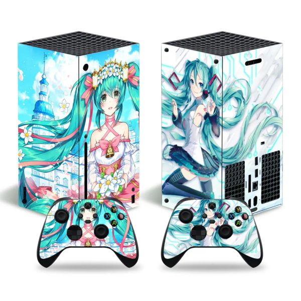 Adesivos anime capa de adesivo de pele fofa para menina para Xbox Series x Console e 2 controladores Xbox Series x Xsx Skin Skiny Vinyl