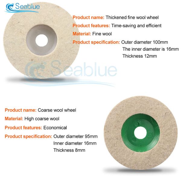 Yün parlatma tekerleği parlatma pedleri açılı öğütücü tekerlek, metal mermer cam seramikler için keçe parlatma pedi disk