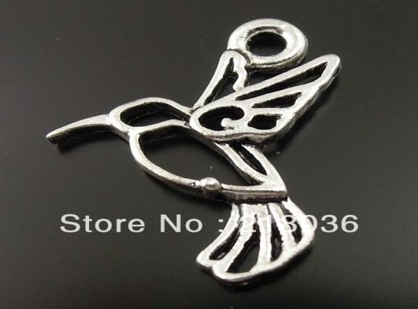 100pcs Antique Silver Hummingbird Bird Fly Charms Pingants for Jewelry Fazendo descobertas Europeias Bracelets Artesanato de Artesanato Mertual9055352