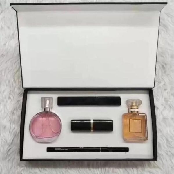 Top 5 in 1 Makeup Gift Set Perfume Cosmetics Collection Mascara Eyeliner Lipstick Parfum Kit5798118
