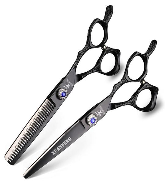 Xuan Feng Silver Hair Clipper 6 -дюймовые ножницы для волос Япония 440C Стальное прореживание и режущие ножницы Установите волосы сдвиг парикмахерский инструмент5454926