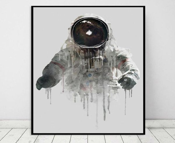 Posters e impressões modernos de astronautas de tinta abstrata pinturas de lona Pictures de arte de parede para sala de estar decoração de casa Cuadros no FR5418887