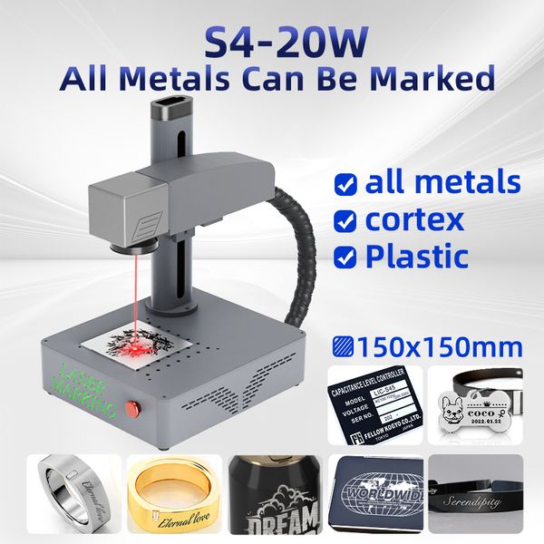 Daja 30W S4 Fiber Laser Marking Machine High Power Produstrable Portable Portable Graver для гравировки всех металлических ювелирных украшений пластиковая кожа