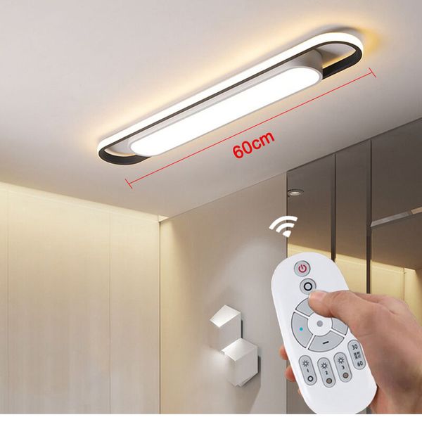 LED -Deckenleuchten Fernbedienung Lampe Rechteckige Ganglichter Langstreifen Wohnzimmer Küche Kronleuchter Heimat -Deco -Lampen