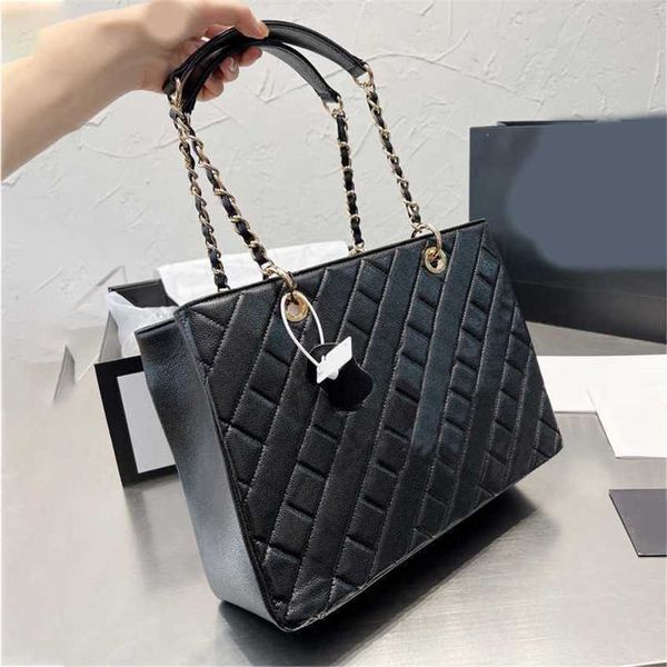 Designer di donne a quadri di diamante chic tote bot x-letter caviar luxurys borse da donna di alta qualità borse bookbags 230615 230615