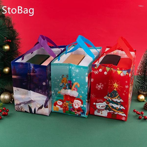 Подарочная упаковка STOBAG 4PCS не теновые сумки рождественские оптовые пакеты