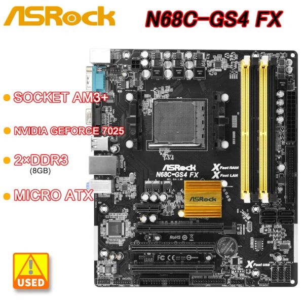 Placas -mãe am3+ placa -mãe asrock n68cgs4 fx placa -mãe nvidia geForce 7025 2xddr3 8gb USB 2.0 2 x SATA micro atx para amd phenomii x6x4x