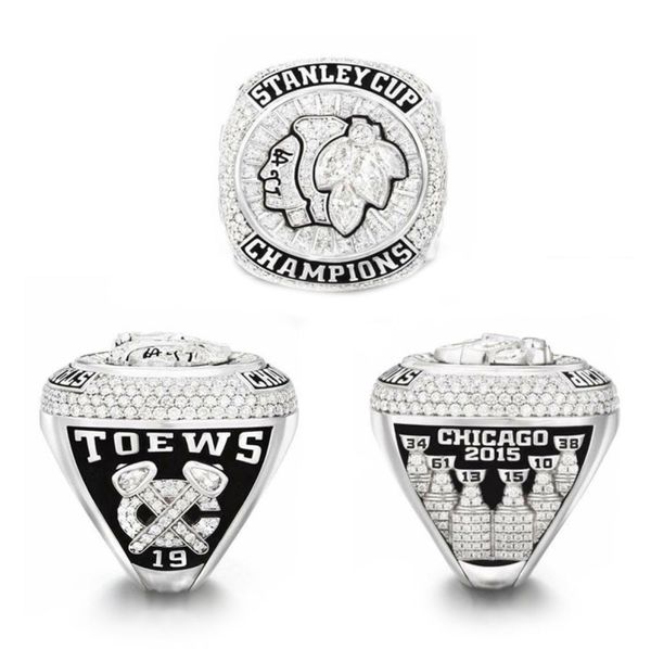 Modedesign Männer Schmuck Rhodium plattiert 2013 Cup Ship Rings Chicago Blackhawks Hockey World S Ring6605706