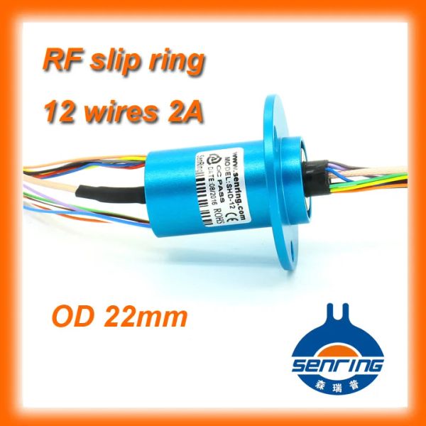 Kabel 1 Kanal HD RF Koaxialkabel mit 12 Schaltkreisen 2A -Kapsel Slip Ring OD 22mm