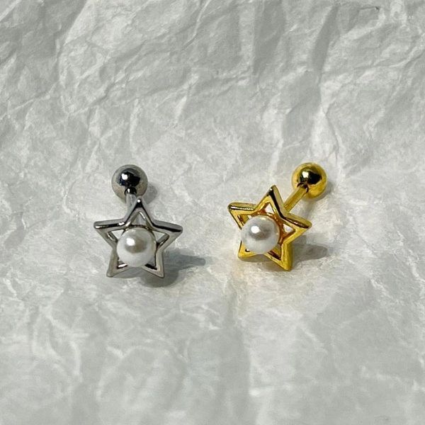 Orecchini per borchie LX9D Silver Gold Color Star Small Flim Sulsite