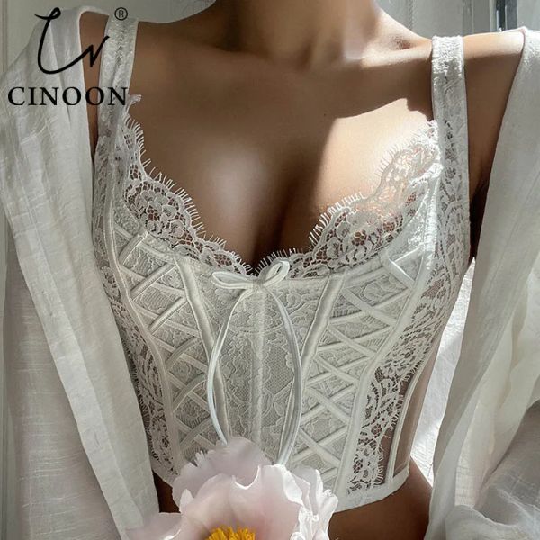 Bras Cinoon sexy Spitze BH für Frauen Draht freie Weste Unterwäsche süße weibliche Hochzeit Bralette Französische Korsett Bras Stickerei Dessous Dessous