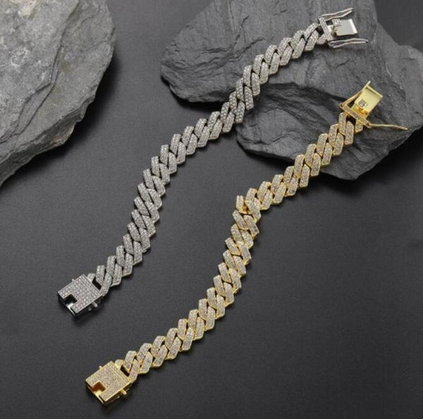 Punk rock 14mm de 14 mm de aço inoxidável em aço cubano Miami Link Chain Bracelet for Men Rapper Gold Silver Color Presente2715791