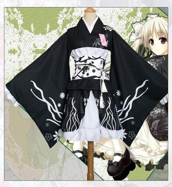 Nuovo design Black giapponese anime Cosplay Kimono Party Costume For Women and Girls Kimono Party Clothing S3XL può scegliere da 3731968