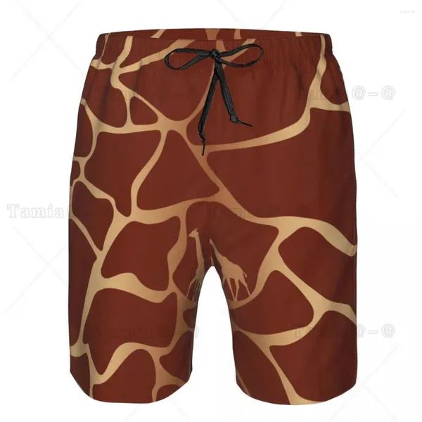 Herren-Shorts Männer Strand kurz schnell trocknend Schwimmkoffer Gold Giraffe Badeanzug Baden