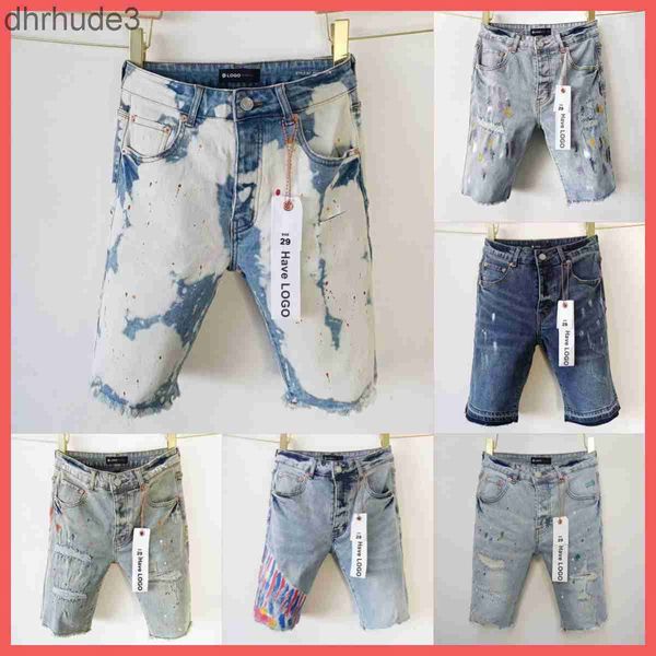 Jeans viola corta designer viola designer maschili cortometrali estivi grotta di alta qualità ricamato in denim djud