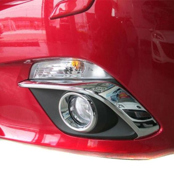 2014 2015 Mazda 3 Axela ABS Chrom Front Nebel Leichtes Augenbrauen Eyelid Nebel Lichtlampe Abdeckung Trim Car Styling Accessoires 2pcsset8397204