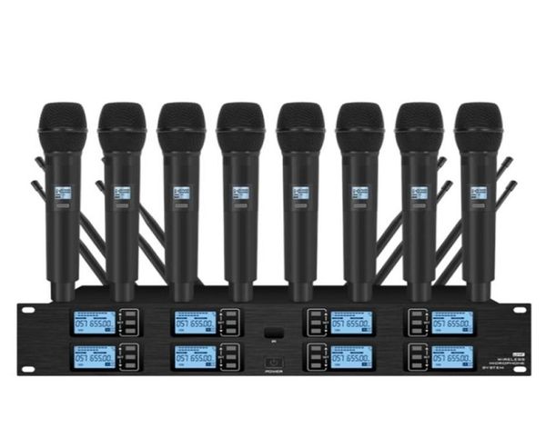 Professionelles UHF -Wireless -Mikrofon 8 Kanal Handheld Lavalier Stage Performance Conference 2106103893454
