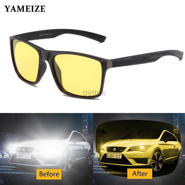 Occhiali da sole yameize occhiali da visione notturna polarizzati occhiali da sole Goggles antiriflesso di vetri di guida per le marce di protezione Accesso dell'auto GAFA 240412