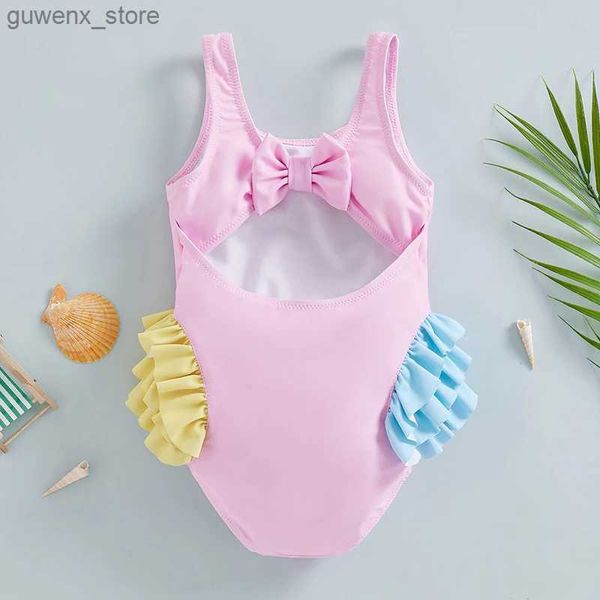 Pieces 18m-6t Childrens Girls Swimsuit de traje Seahorse/Swan Prinha sem mangas sem travessa traseira