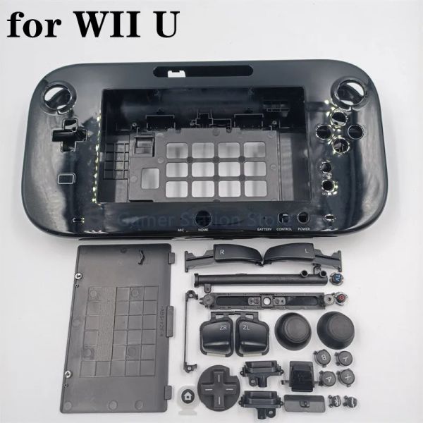 Аксессуары пластикового замены корпуса корпуса для ремонта Wii U Black для Nintend Wiiu Gamepad с аксессуарами Botton