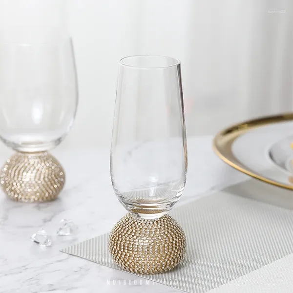 Fonsh di bicchieri da vino 9527 Diamond leggero in cruscolatura scintillata in vetro di cristallo cocktail di champagne
