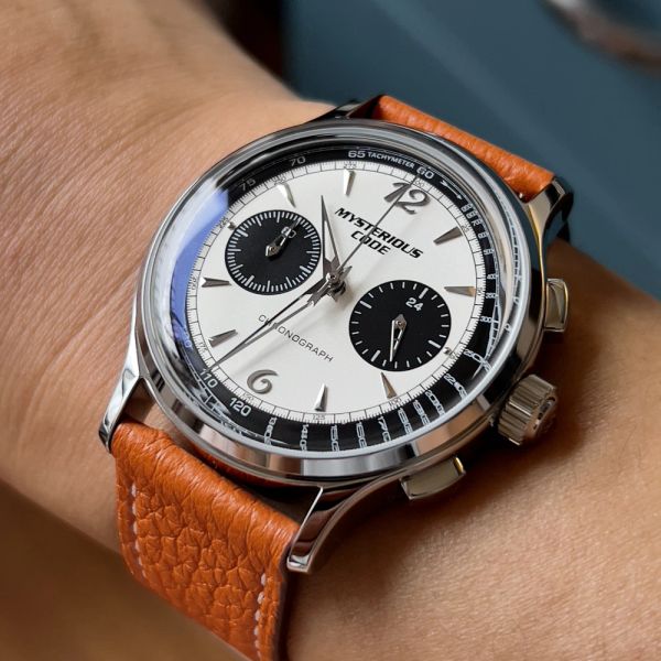 Codice misterioso 40 mm cronografo militare 1963 orologio pilota sport orologi da polso da polso di lusso VK64 MOVIMENTO DOME MINERAL GLAST