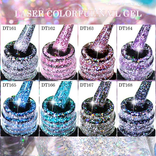 7ml Glitter Jel Oje Gümüş Çıplak Renkli Yaz Jel Yarı Kalıcı Soyun UV Vernik Tırnak Sanatı Manikür için