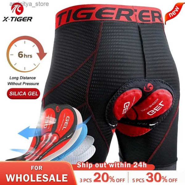 Shorts de ciclismo x-tiger shorts de ciclismo de respiração malha de ciclismo de roupas íntimas de roupas íntimas mtb shorts de bicicleta de bicicleta de choques de choques biciciche l48