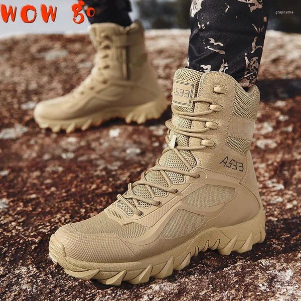 Fitness Shoes Plus Tamanho Deserto Deserto Outdoor de Alta Qualidade Botas Militares Homem Tactical Men Top Non Slip Men's Hyking Botas